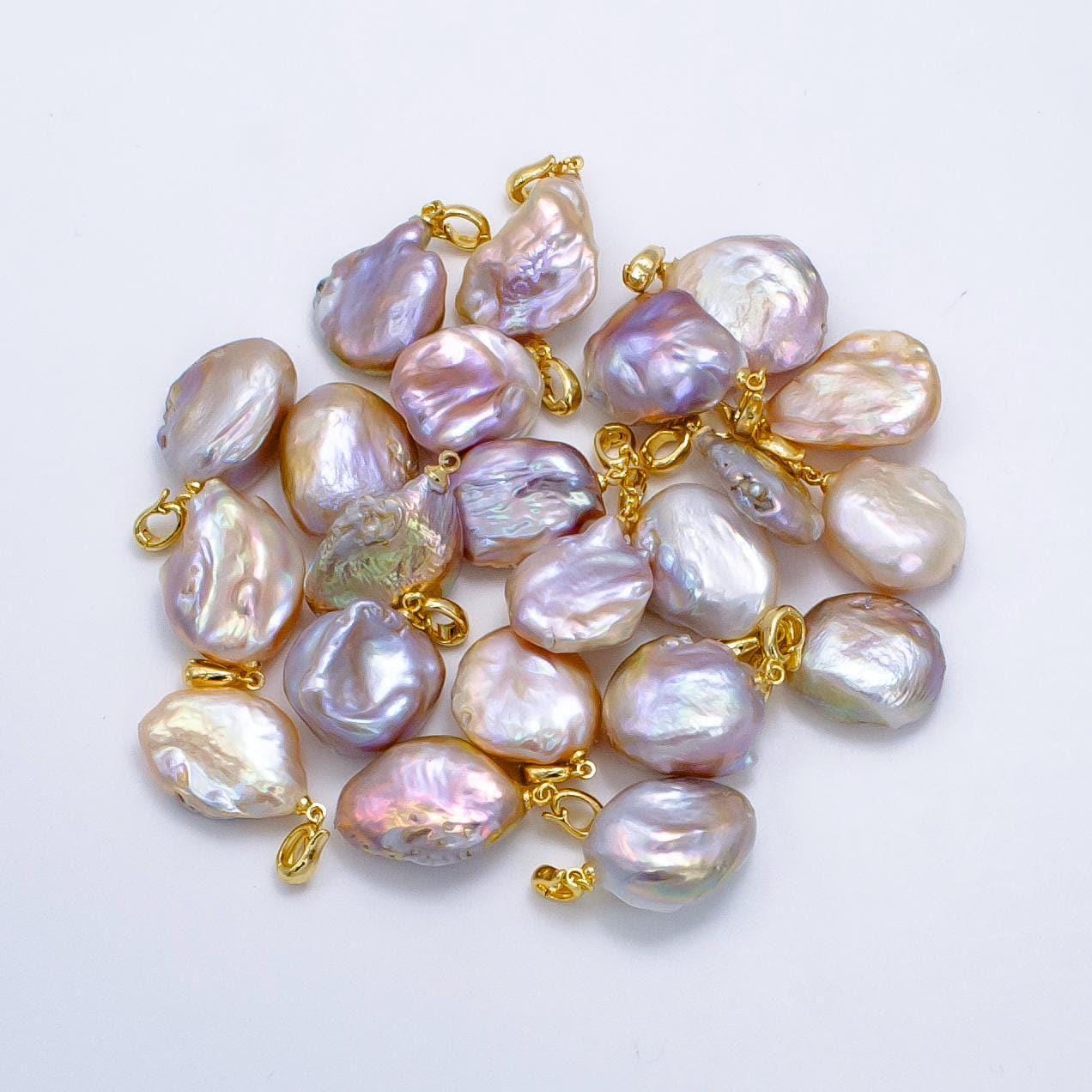 1pc aa pearl approx. 25.2 x 17.8mm dainty baroque white round pearl pendant necklace 24k gold filled pendant p1908