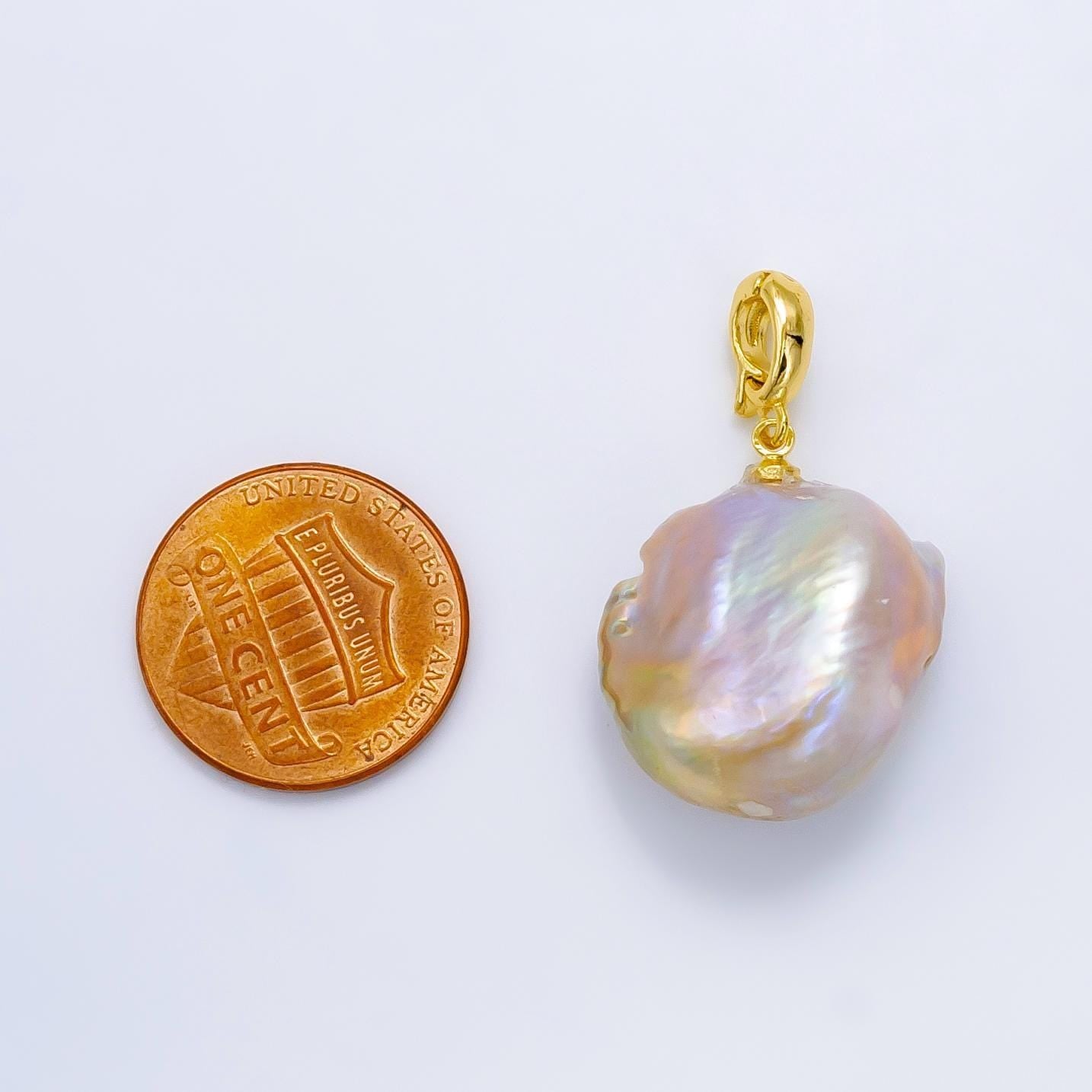 1pc aa pearl approx. 25.2 x 17.8mm dainty baroque white round pearl pendant necklace 24k gold filled pendant p1908