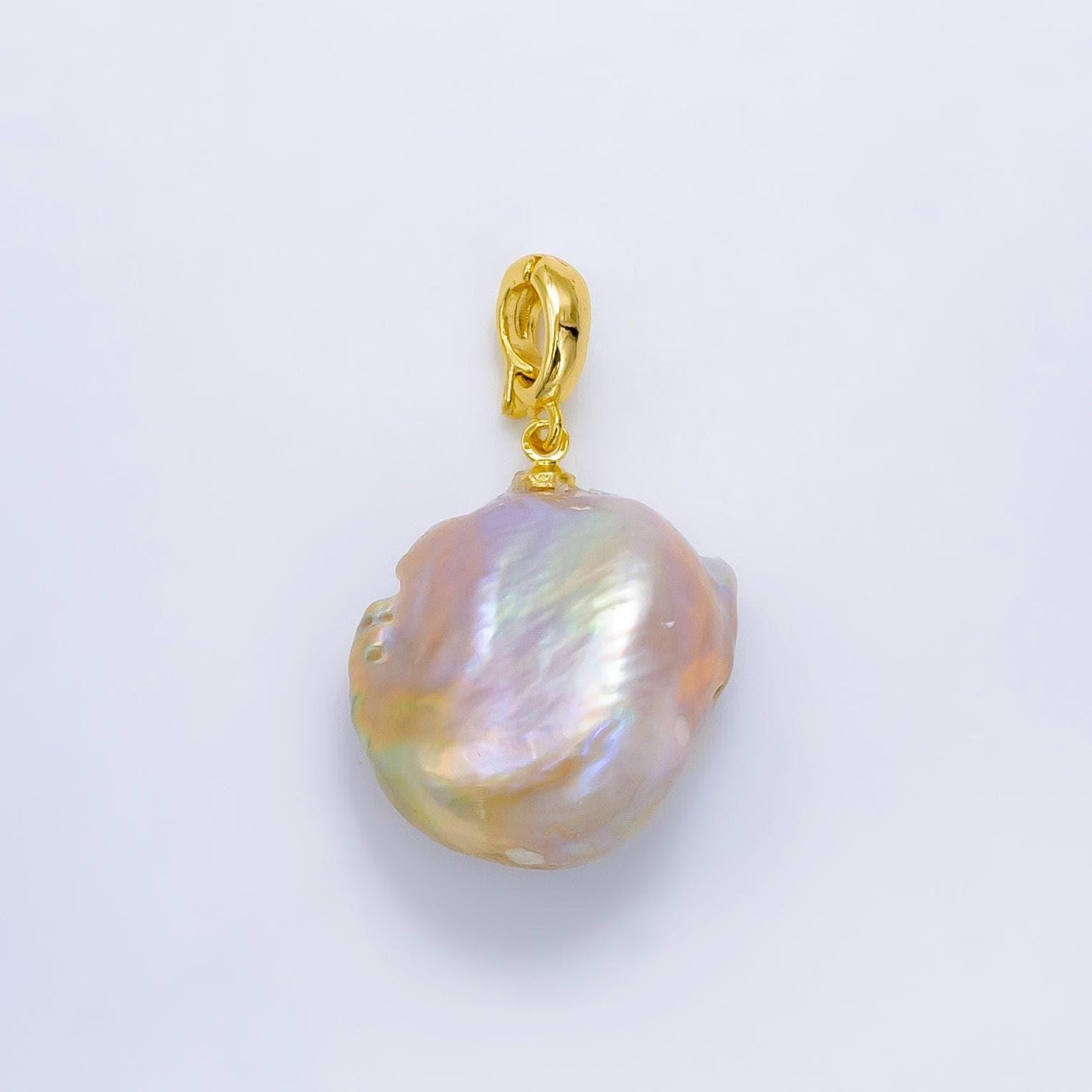 1pc aa pearl approx. 25.2 x 17.8mm dainty baroque white round pearl pendant necklace 24k gold filled pendant p1908