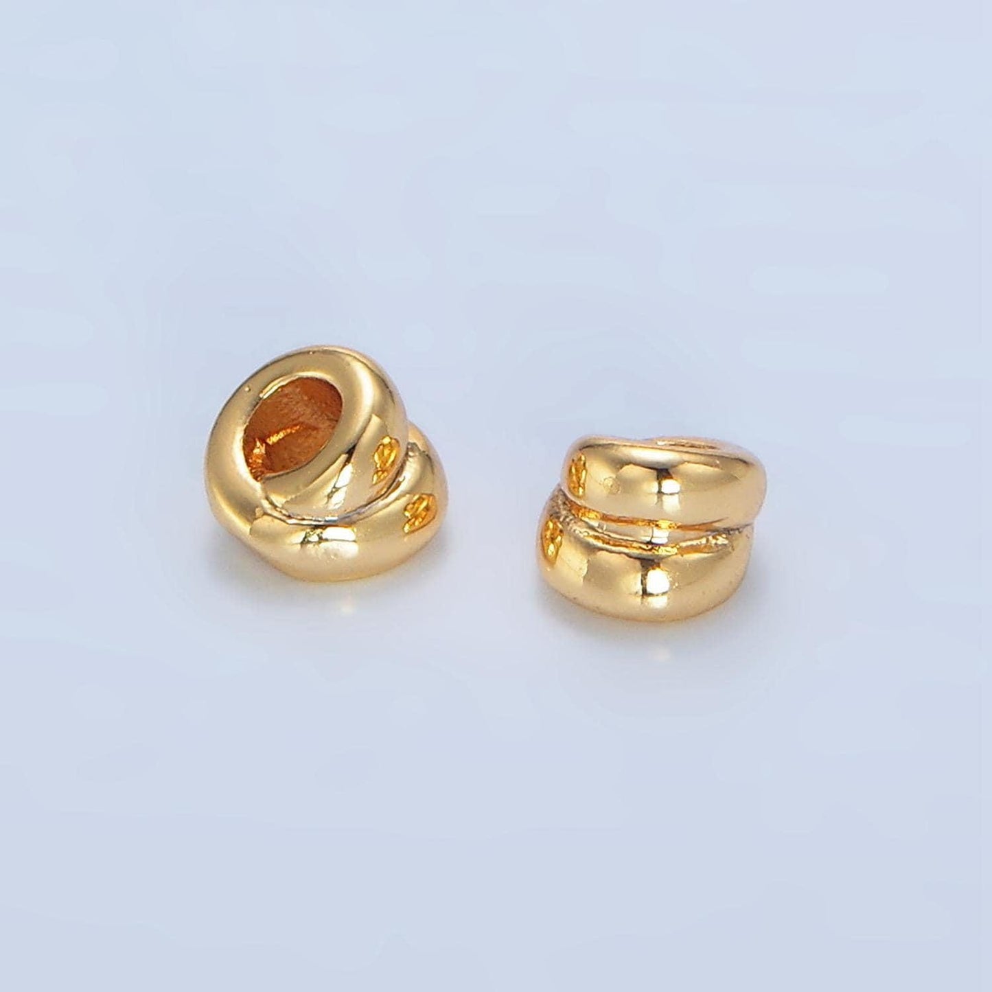 Double band 4.5mm minimalist bead spacer 24k gold filled | b-560
