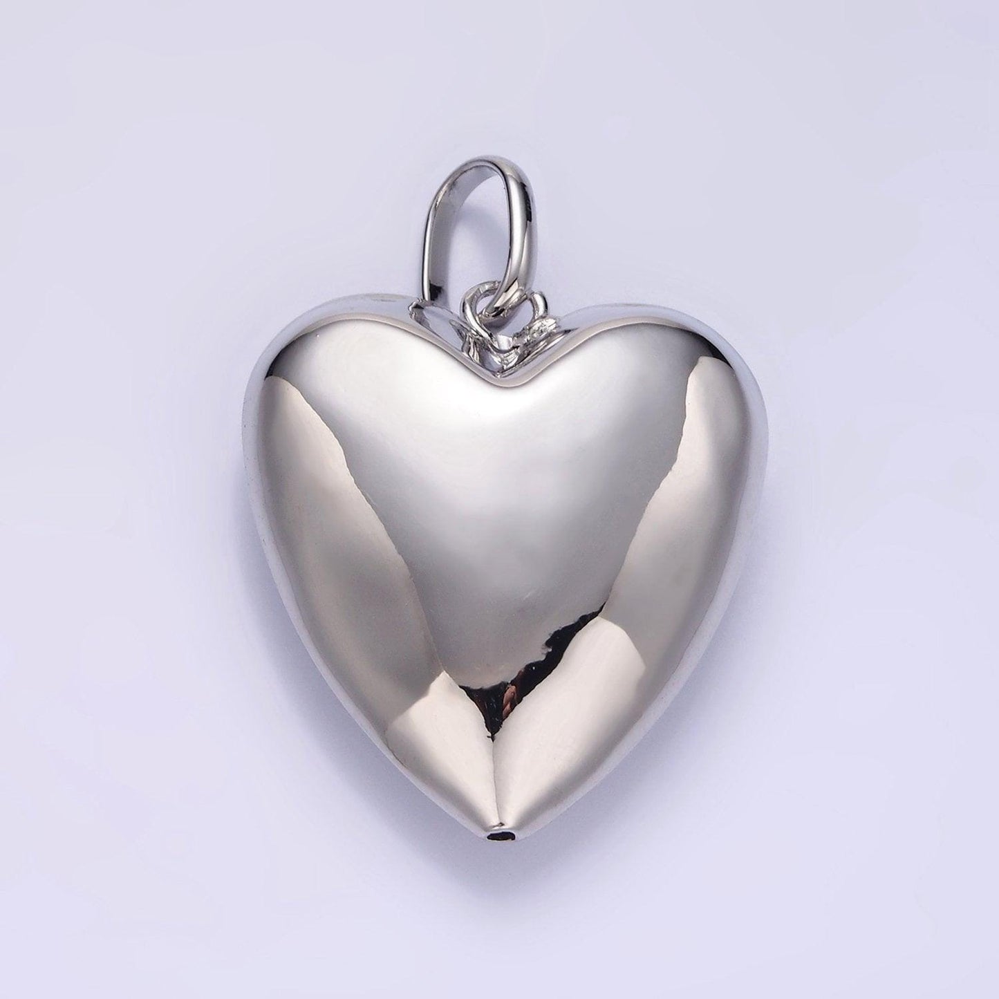 Puffy big 14k gold filled heart charm balloon pendant for statement jewelry making supply | aa1326