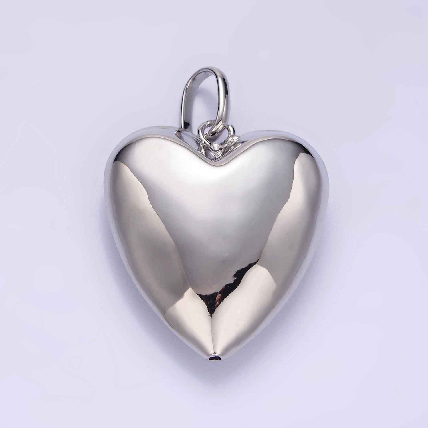 Puffy big 14k gold filled heart charm balloon pendant for statement jewelry making supply | aa1326