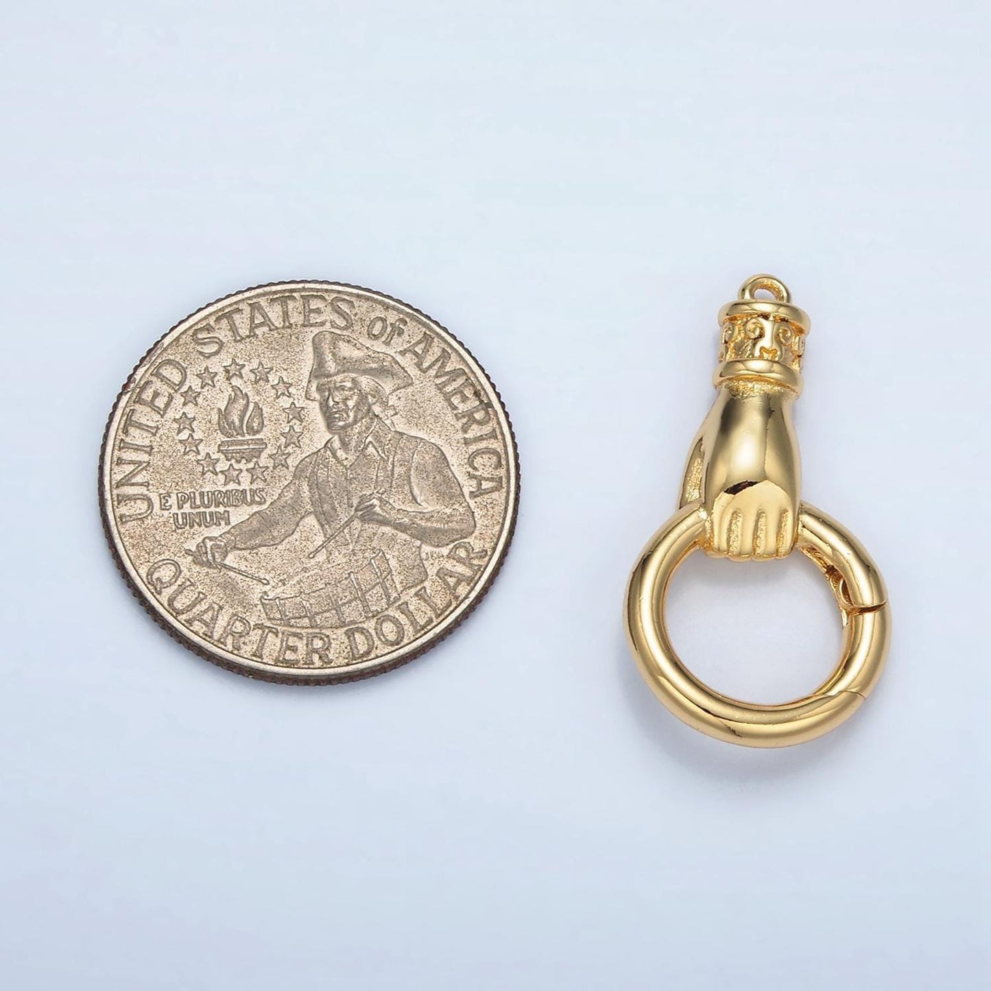 14k gold filled hand enhancer charm holder with spring gate ring for necklace charm supply jewelry making z875
