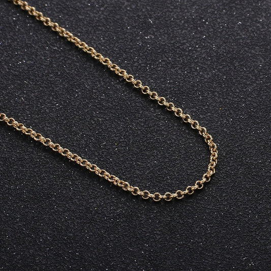 Gold rolo cable chain by yard, round link chain, wholesale bulk roll chain for diy jewelry , thickness 0.6mm,278