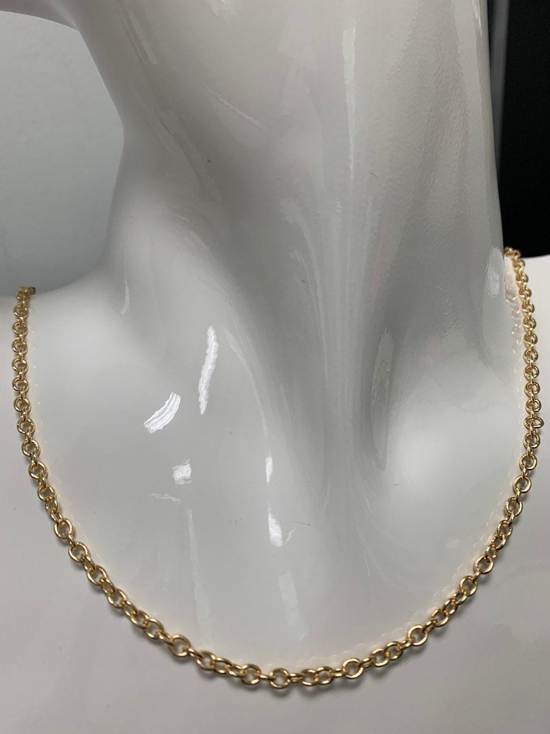 Gold rolo cable chain by yard, round link chain, wholesale bulk roll chain for diy jewelry , thickness 0.6mm,278