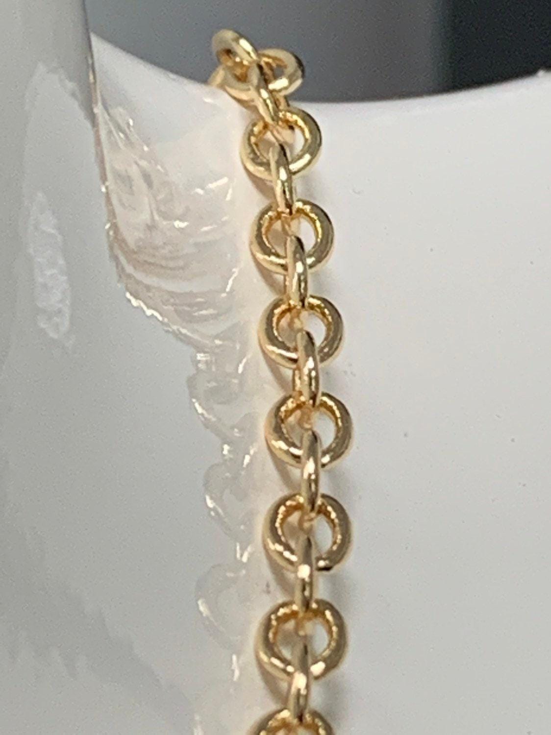 Gold rolo cable chain by yard, round link chain, wholesale bulk roll chain for diy jewelry , thickness 0.6mm,278