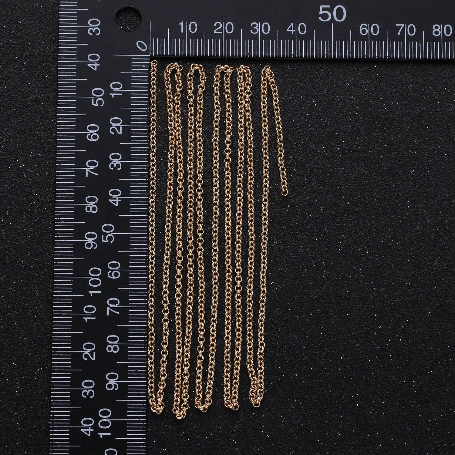 Gold rolo cable chain by yard, round link chain, wholesale bulk roll chain for diy jewelry , thickness 0.6mm,278