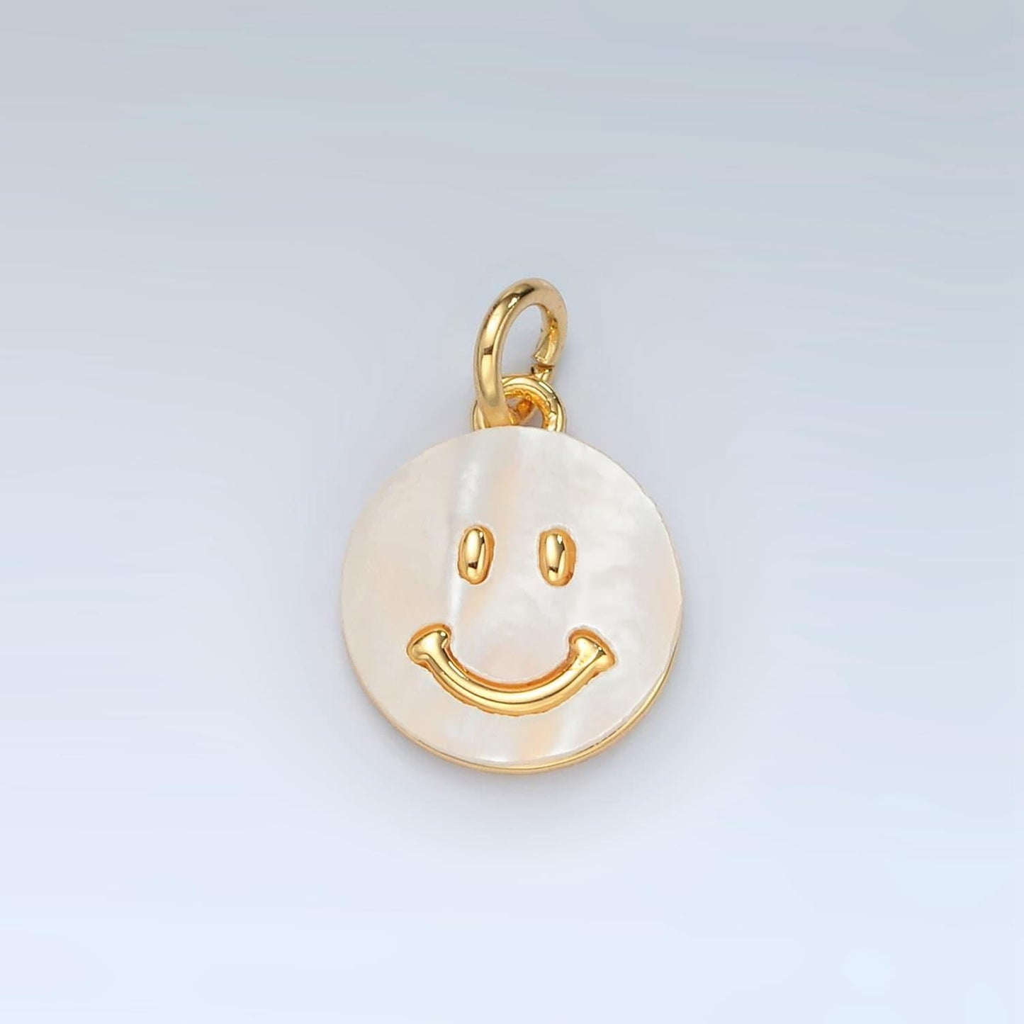 24k gold filled shell pearl charm happy face charms pendant emoticon charm for bracelet necklace earring charm d692