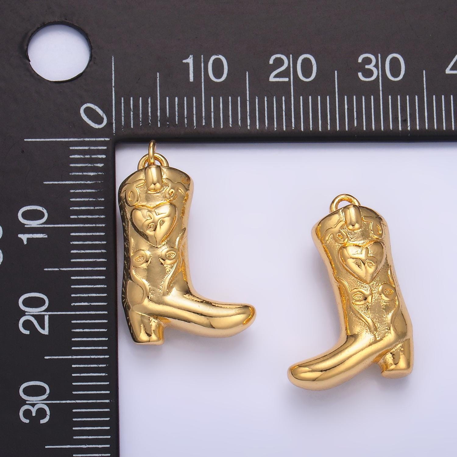 24k gold filled cowboy boot charm for bracelet necklace diy jewelry making supply western texas inspired w078
