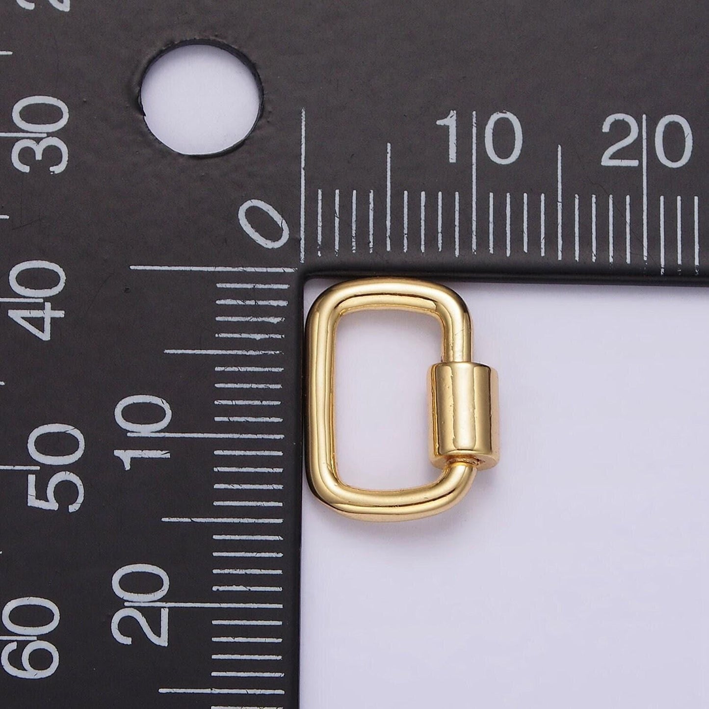 24k gold filled 14mm carabiner rectangular jewelry findings supply | z578