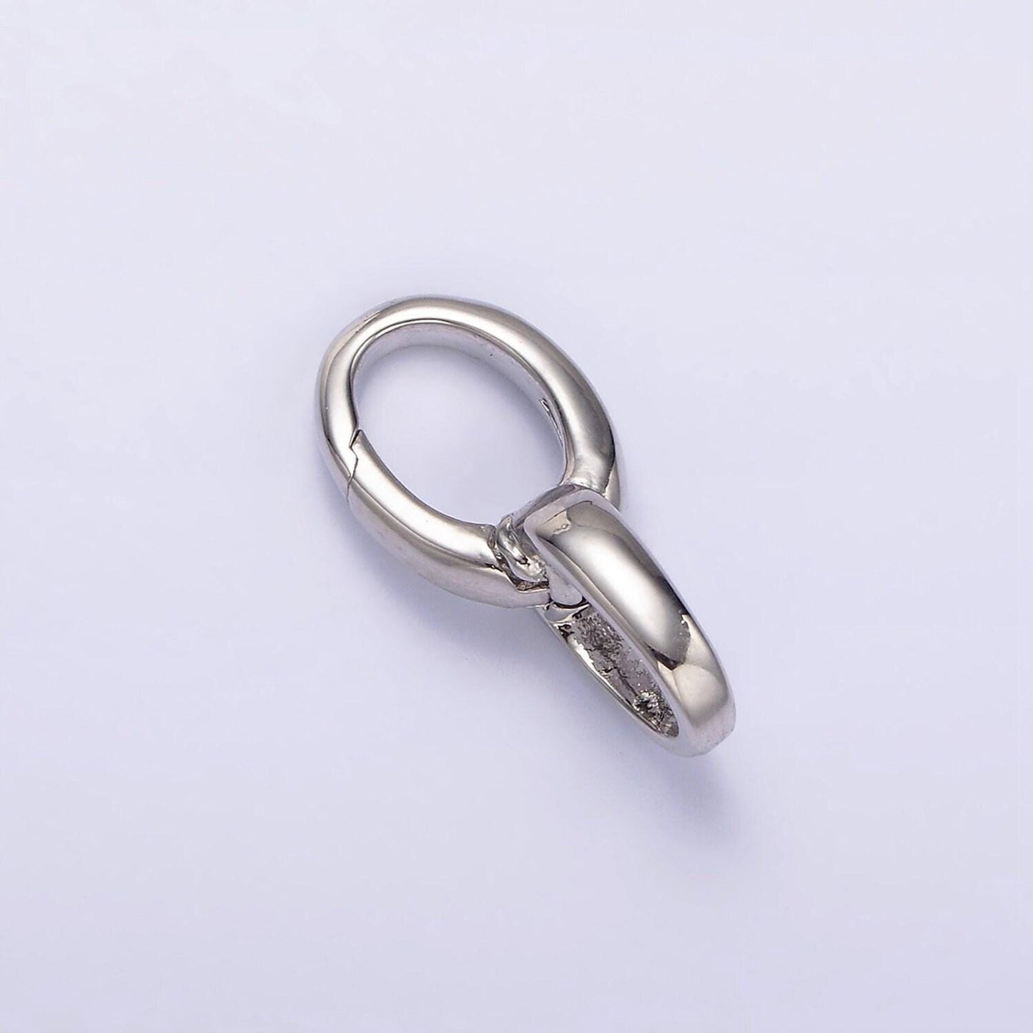 14k gold filled charm holder clasp double oval push spring gate jewelry making supply in gold & silver | z468 z469