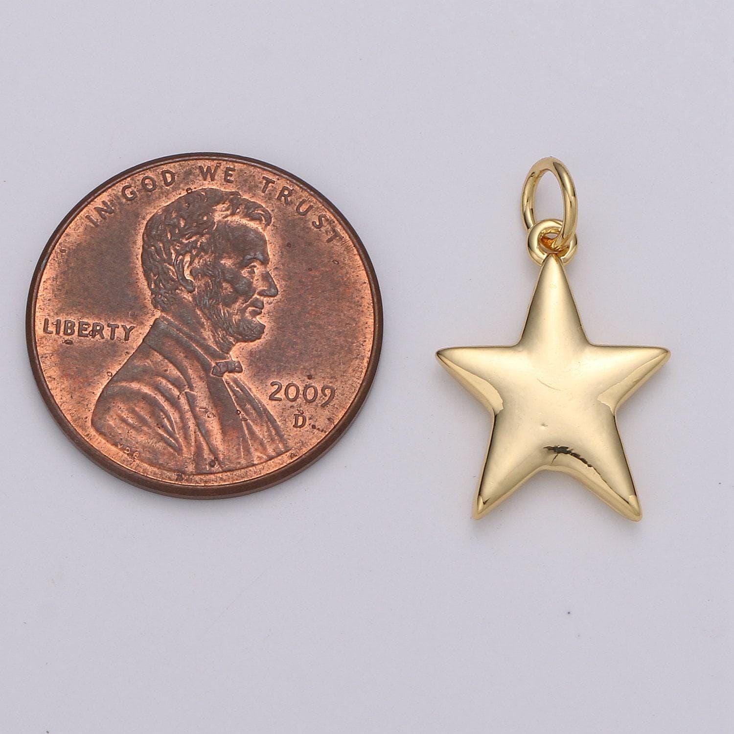 Gold mini star charms double sided charm for necklace earring bracelet jewelry making supply celestial jewelry