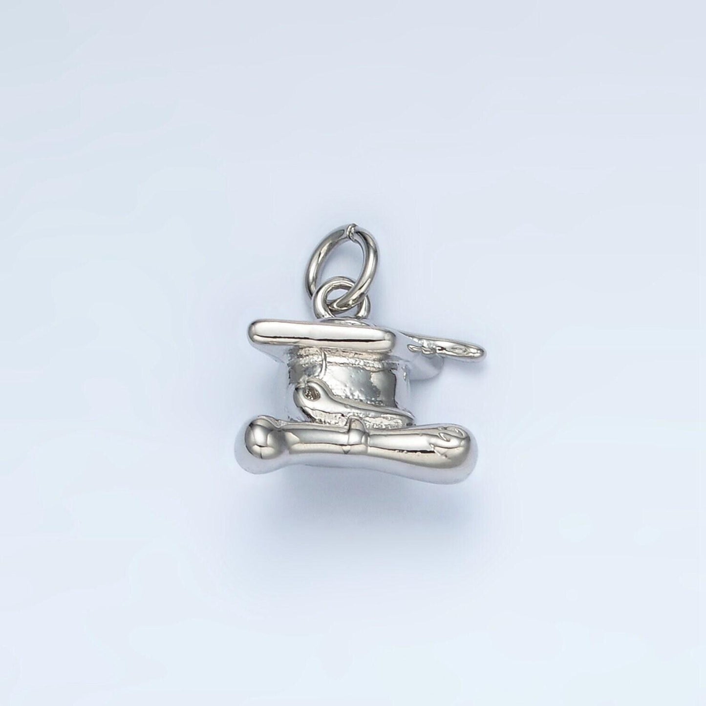 Gold filled graduation cap mini charm in gold & silver | ag-864