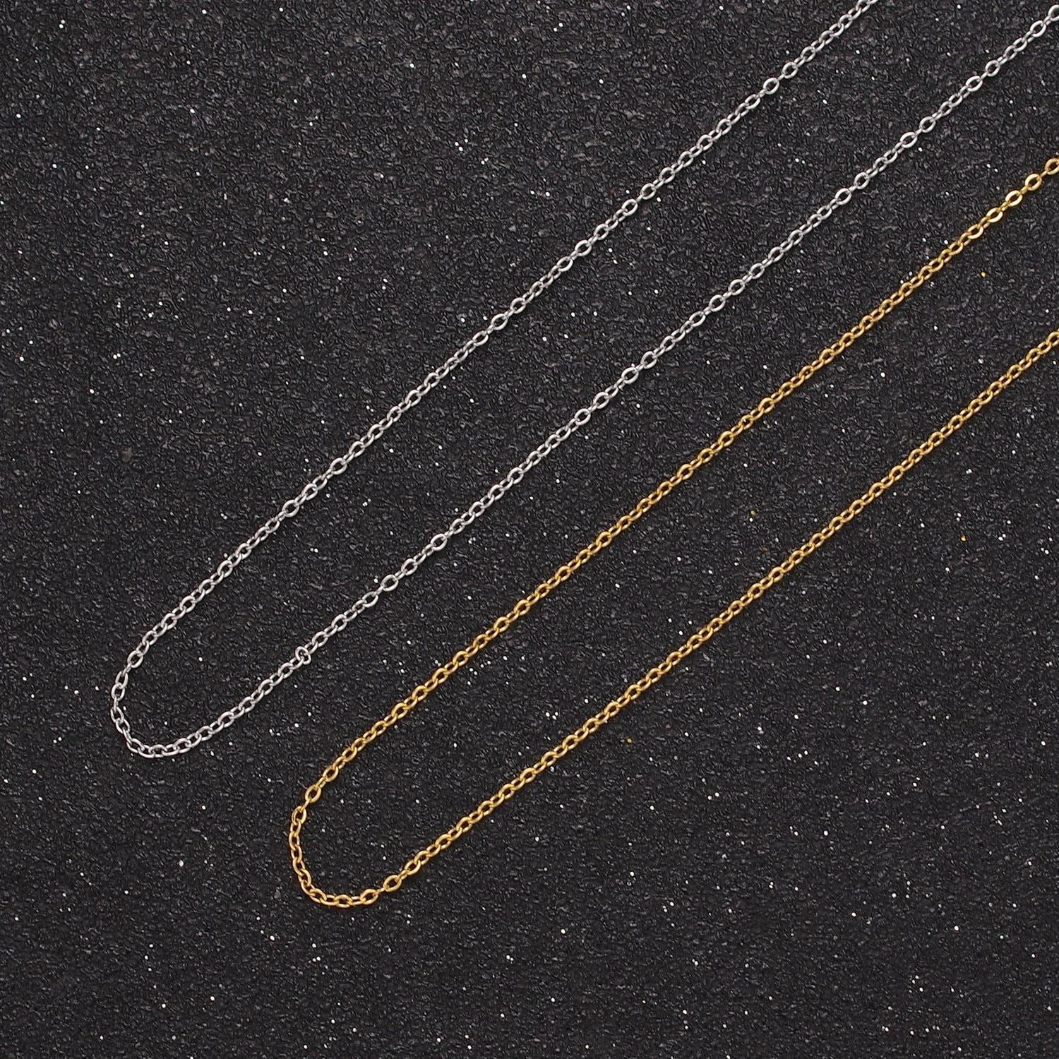 Fine 24k gold filled chain necklace, adjustable gold chain, fine cable link neck chain, thin simple layering chain 18" long wa-735