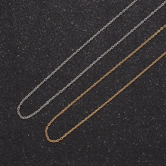 Fine 24k gold filled chain necklace, adjustable gold chain, fine cable link neck chain, thin simple layering chain 18" long wa-735