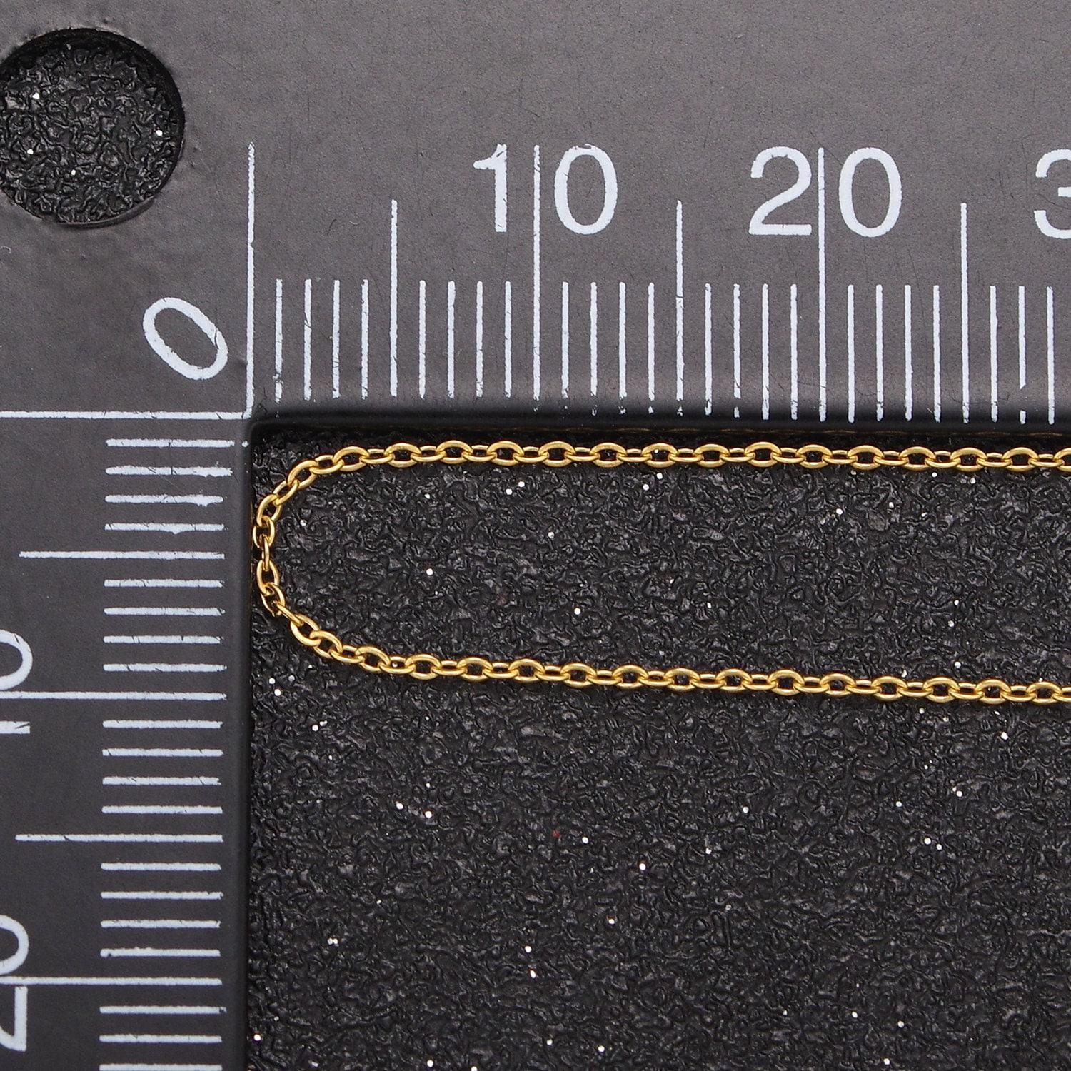 Fine 24k gold filled chain necklace, adjustable gold chain, fine cable link neck chain, thin simple layering chain 18" long wa-735