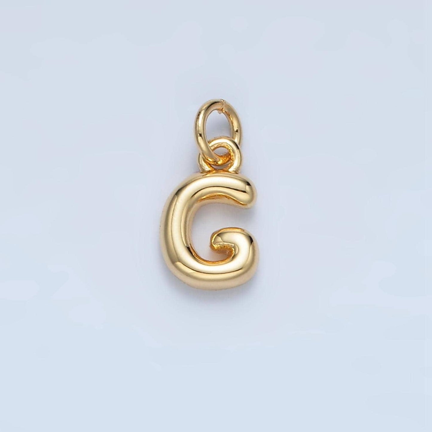 Small gold filled alphabet balloon initial charm puffy letter charm necklace bubble font style trend fashion jewelry necklace bracelet a1591