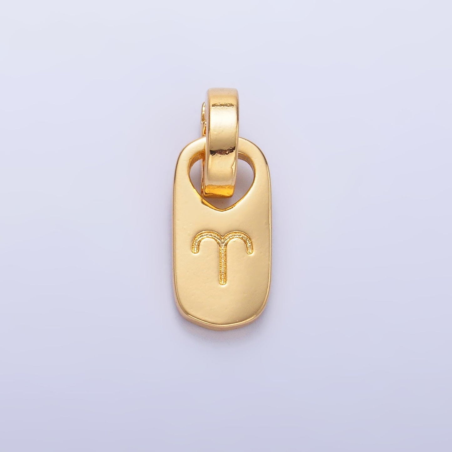 Dainty Zodiac Tag Charm 24k Gold Filled Astrological Zodiac Sign Symbols Personalized Jewelry Birthday, Add on Horoscope Charm A1307