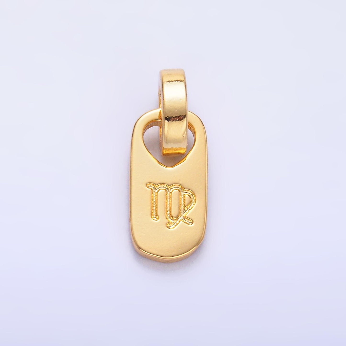 Dainty Zodiac Tag Charm 24k Gold Filled Astrological Zodiac Sign Symbols Personalized Jewelry Birthday, Add on Horoscope Charm A1307