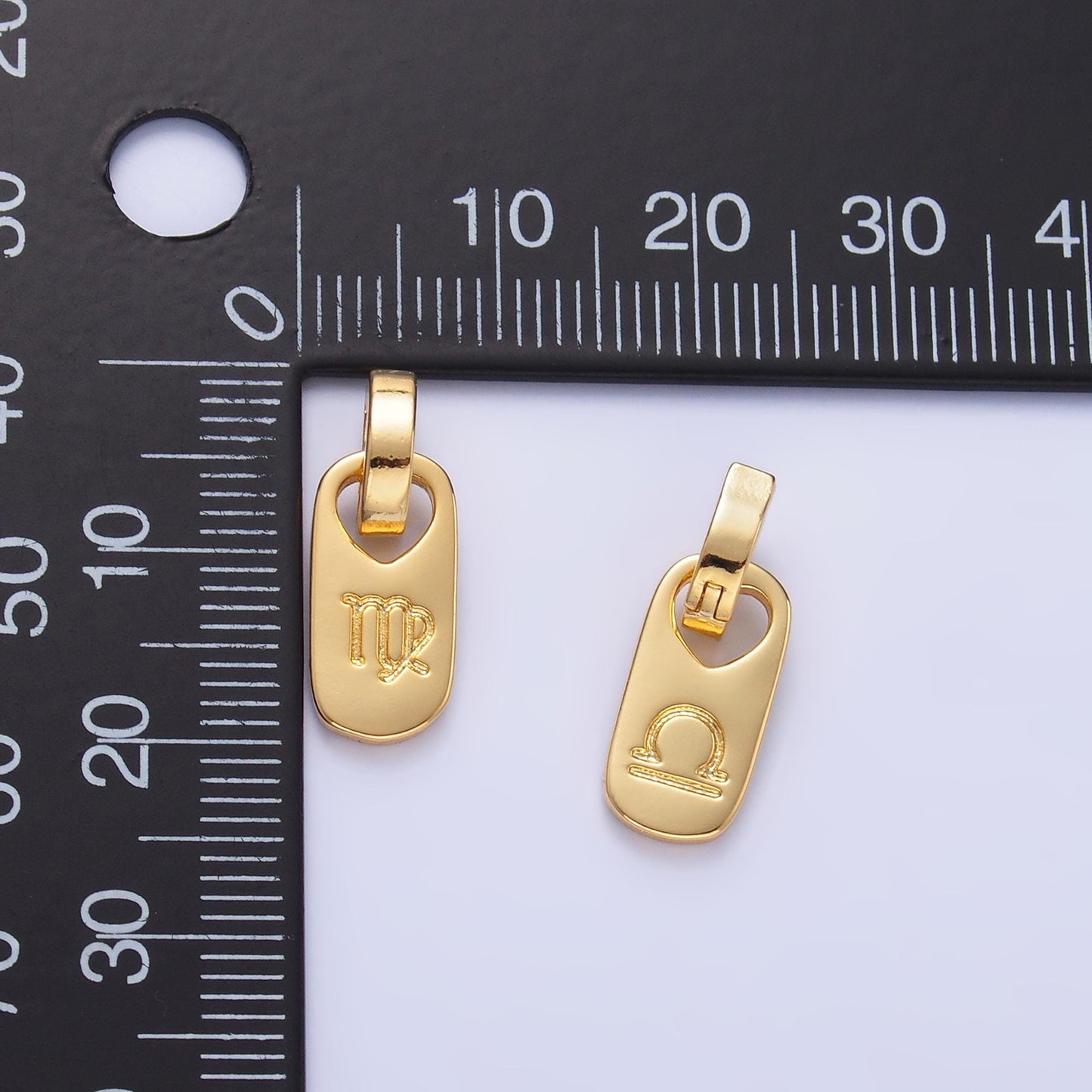 Dainty Zodiac Tag Charm 24k Gold Filled Astrological Zodiac Sign Symbols Personalized Jewelry Birthday, Add on Horoscope Charm A1307