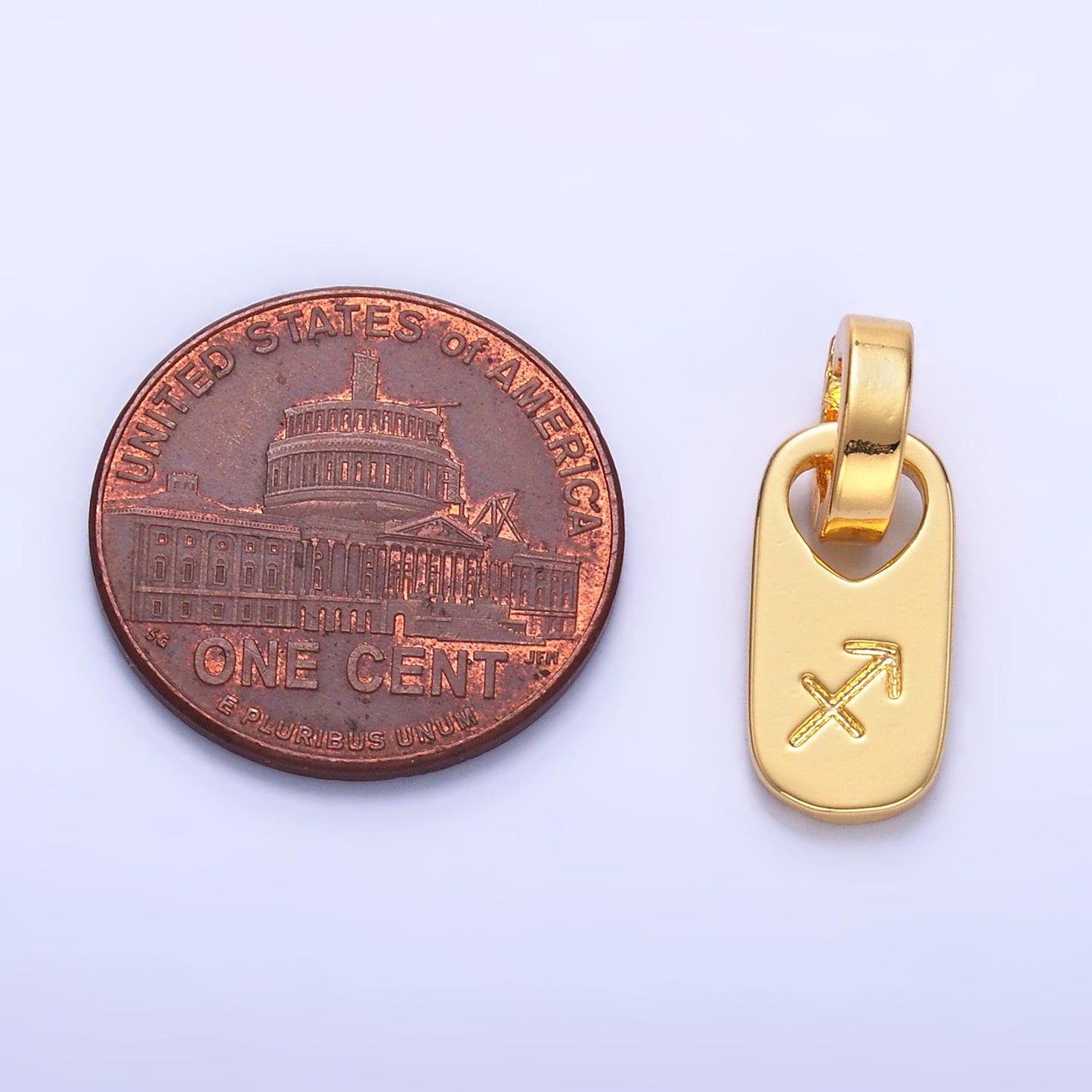 Dainty Zodiac Tag Charm 24k Gold Filled Astrological Zodiac Sign Symbols Personalized Jewelry Birthday, Add on Horoscope Charm A1307
