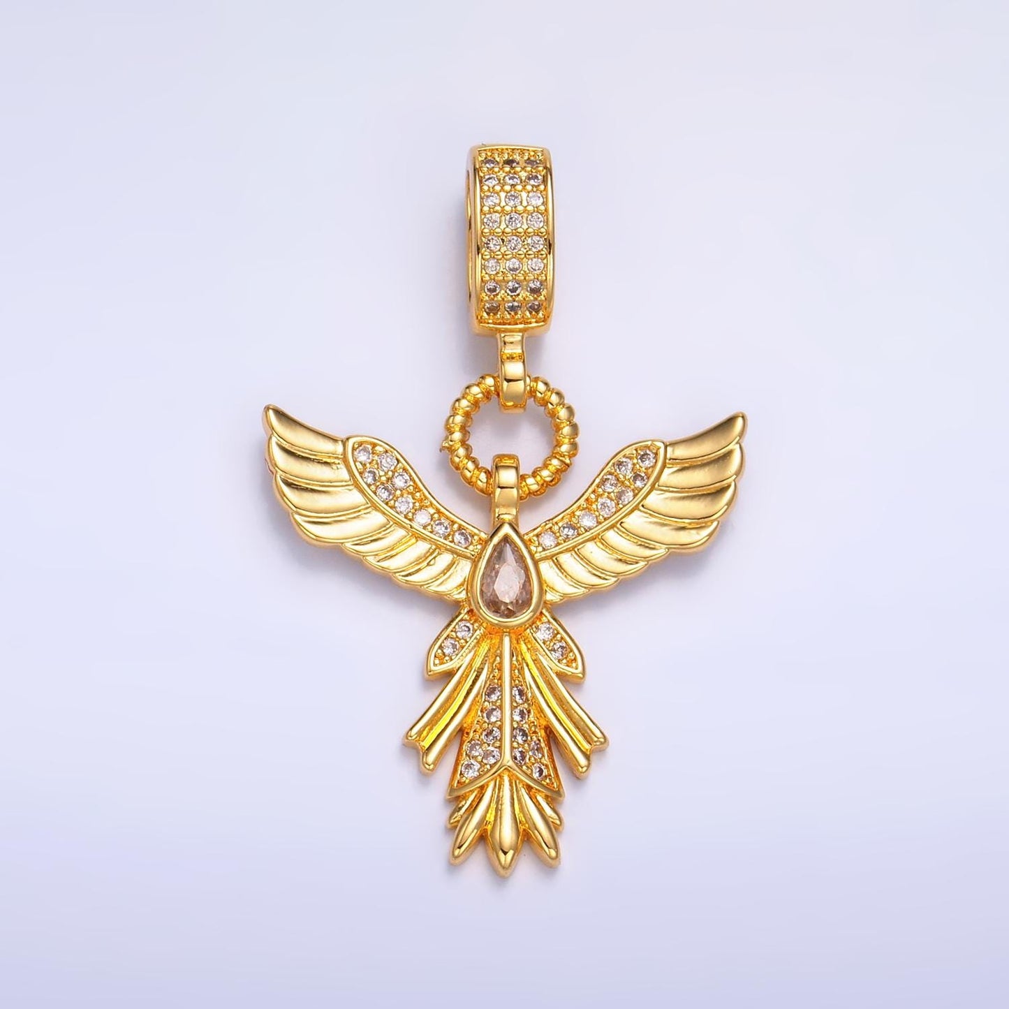 Dainty Angel Wing Gold Filled Angel Pendant, Tear Drop CZ Pendant ,Angel Cubic Mini Pendant, Dainty Bracelet Earring Necklace Charm aa1091
