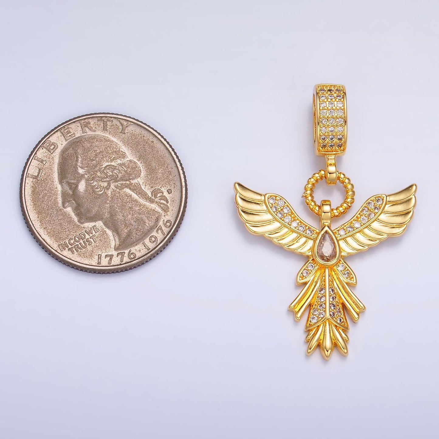 Dainty Angel Wing Gold Filled Angel Pendant, Tear Drop CZ Pendant ,Angel Cubic Mini Pendant, Dainty Bracelet Earring Necklace Charm aa1091