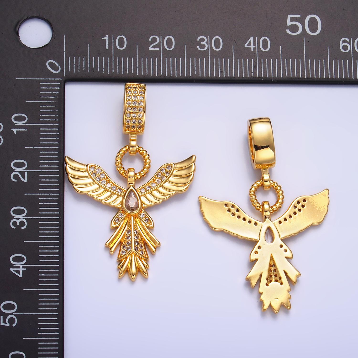 Dainty Angel Wing Gold Filled Angel Pendant, Tear Drop CZ Pendant ,Angel Cubic Mini Pendant, Dainty Bracelet Earring Necklace Charm aa1091