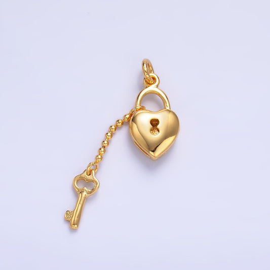 Mini Heart Lock Charms, Micro Pave Gold Padlock Charms, , Padlock Pendant, Lock Pendant, Padlock Necklace Bracelet Charm W402