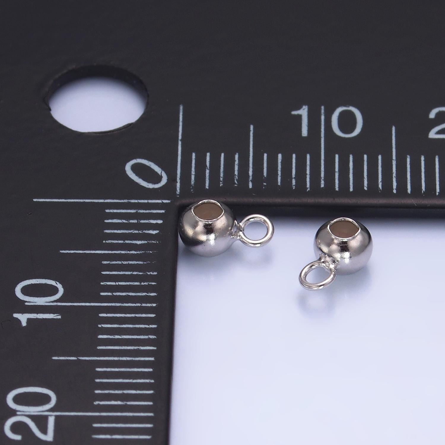 Sterling Silver Bead Spacer with Closed Link for Charm Holder Round Bead Spacer for Charm Bracelet Component SL-576