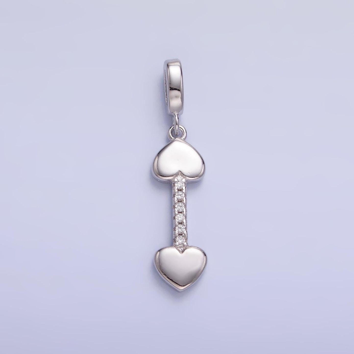 S925 Sterling Silver Heart Arrow Pendant for Valentine Charm Bracelet | SL-605