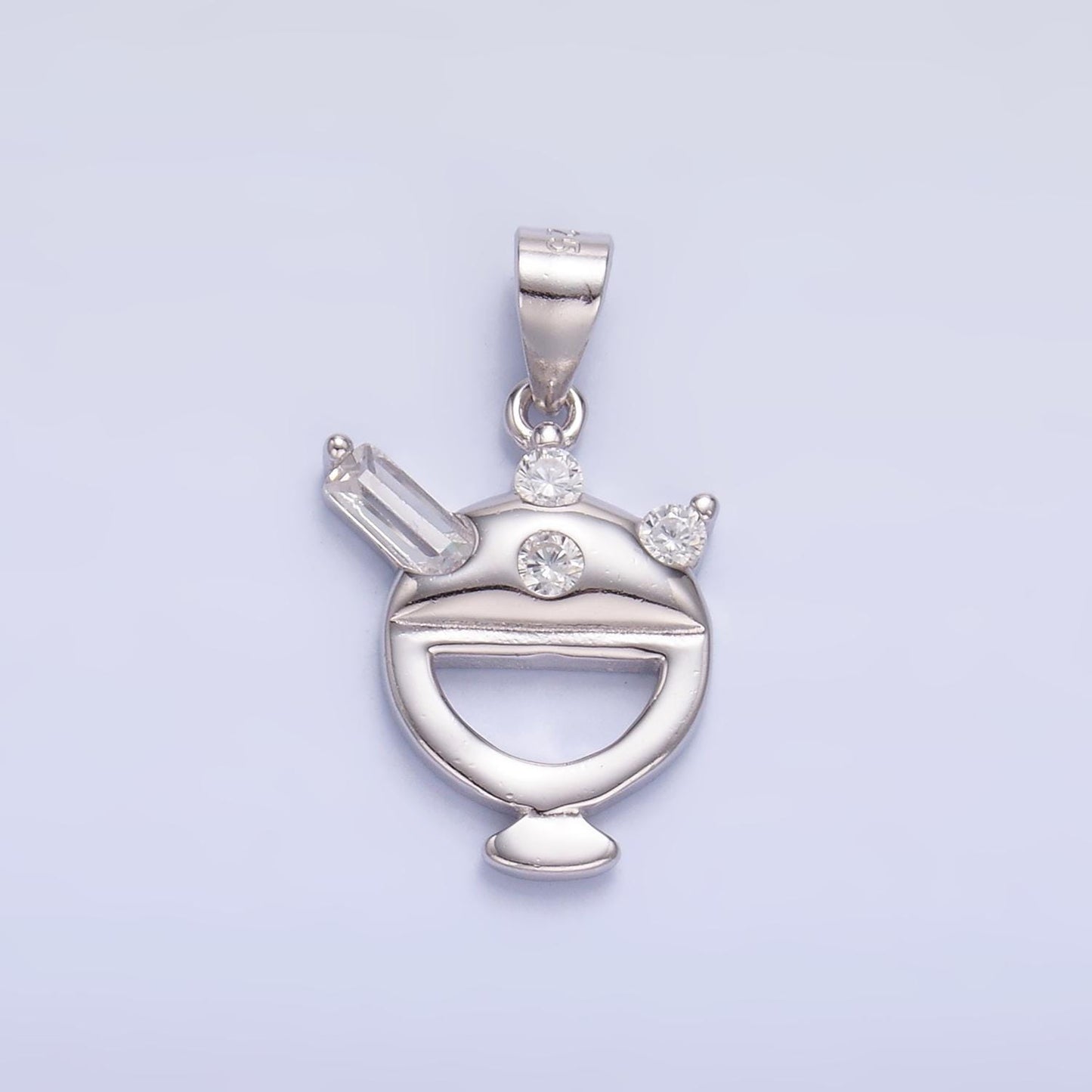 Mini sterling silver Ice Ceram charm CZ Dessert sweet treat Gelato food add on charm foodie inspired SL-606
