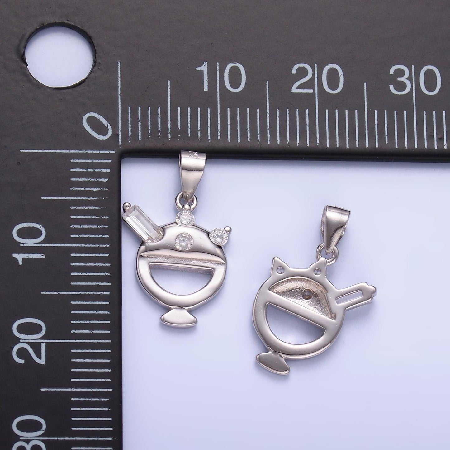 Mini sterling silver Ice Ceram charm CZ Dessert sweet treat Gelato food add on charm foodie inspired SL-606
