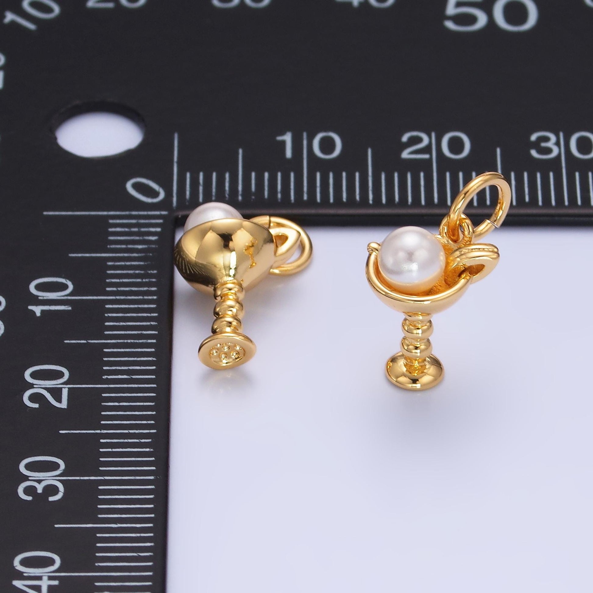 Dainty Pearl Ice Cream Charm White Pearl Gelato Charm Mini Foodie Charm Inspired for Bracelet Necklace Earring Bag Charm Supply W428