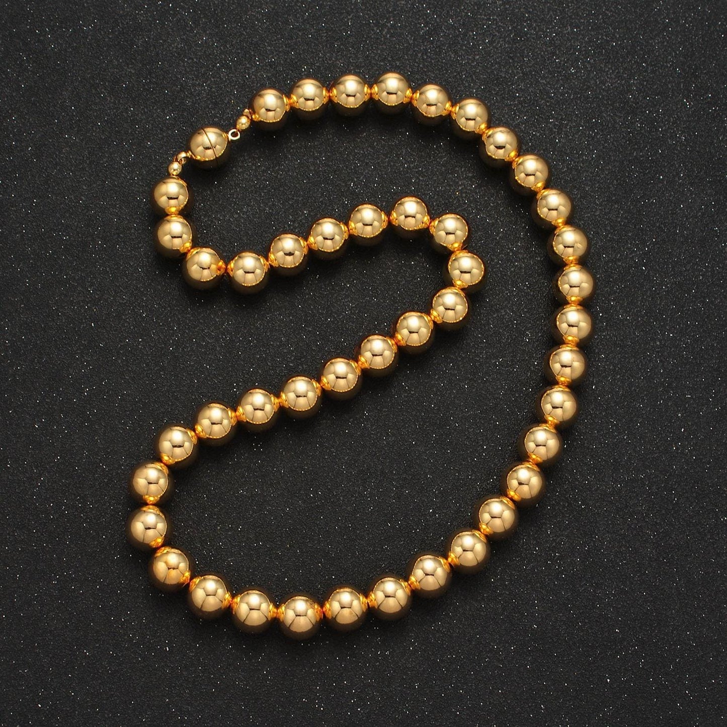 Big Bold Ball Beaded Necklace Chunky Statement necklace Chain layering Magnetic Closure 18.5 Inch Necklace WA2635