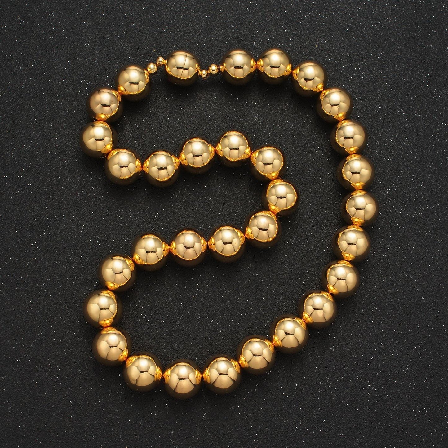 Big Bold Ball Beaded Necklace Chunky Statement necklace Chain layering Magnetic Closure 18.5 Inch Necklace WA2635