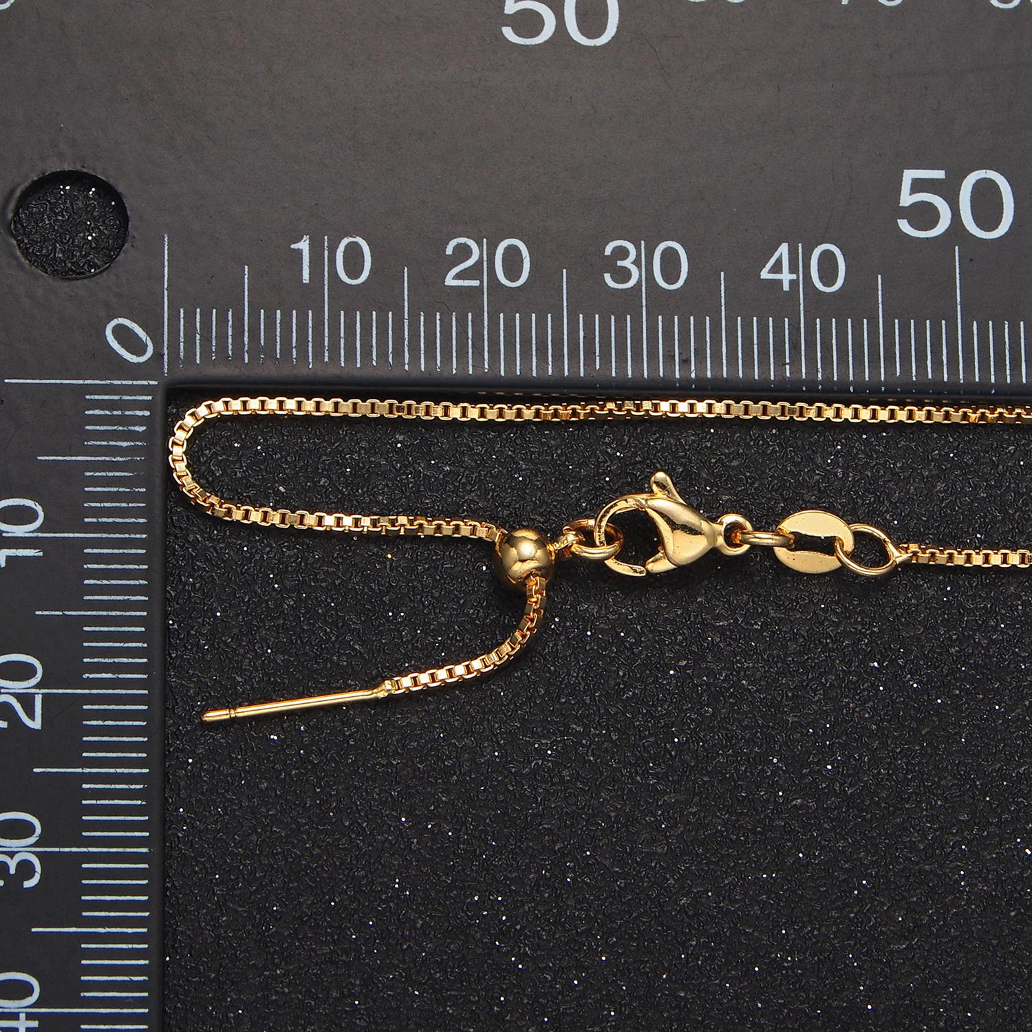 Dainty Box Chain adjustable necklace ready to wear 24k gold filled necklace dainty chain for jewelry making with pendant charm WA2643
