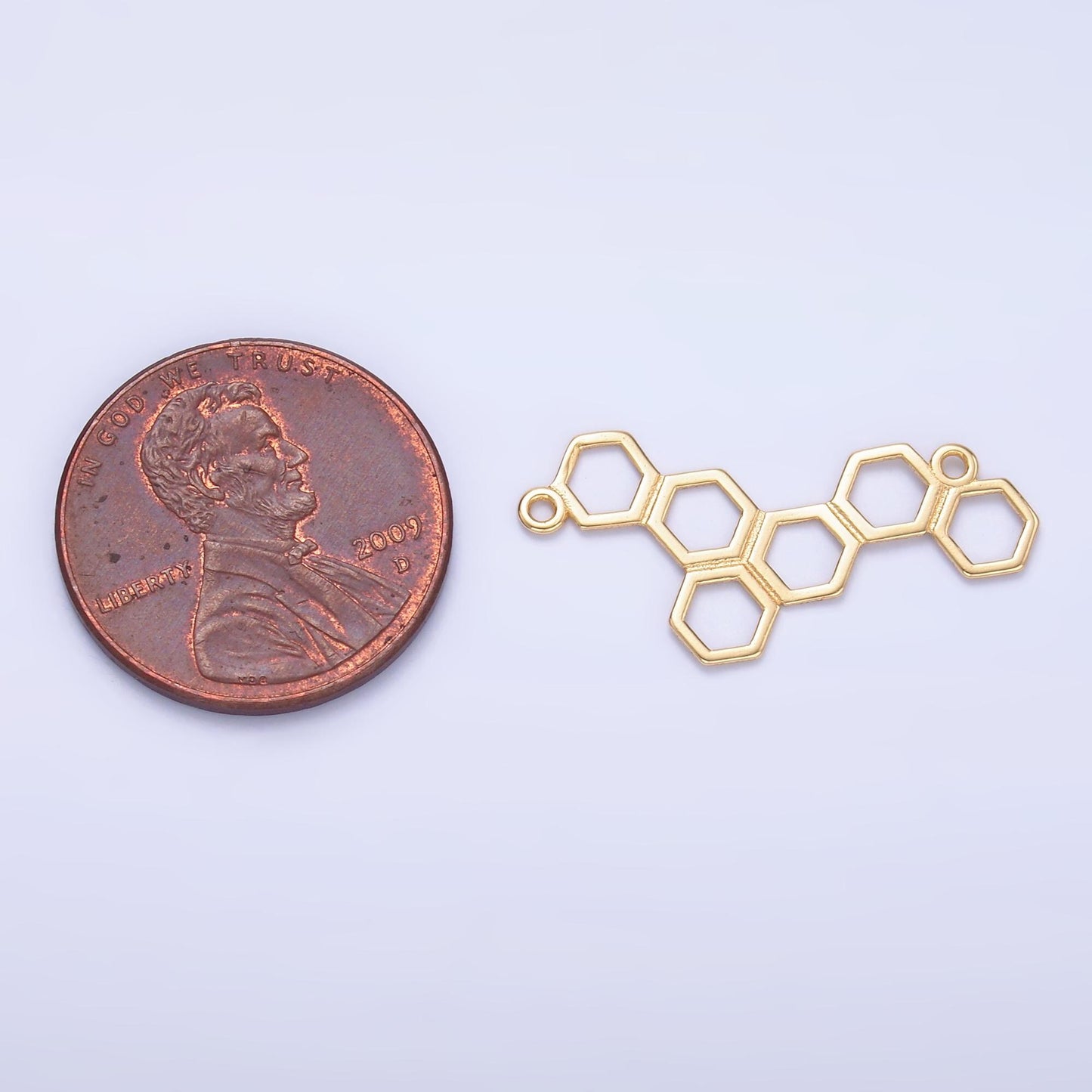 Dainty Sterling Silver honey comb charm Connector Gold Vermeil hexagon Honeycomb open Link Connector for Bracelet Necklace component SL-634