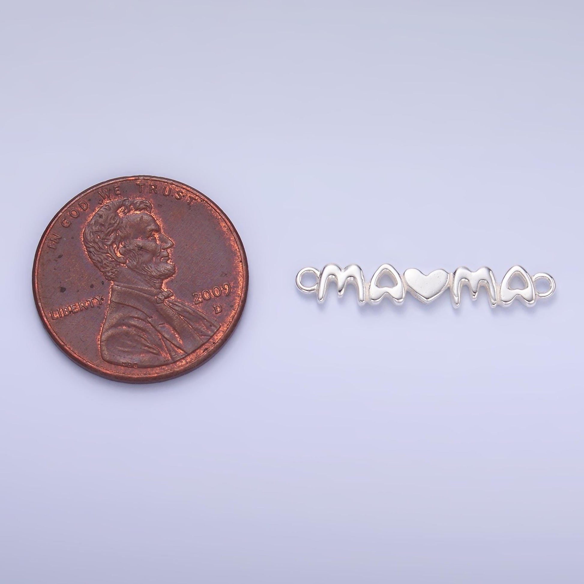 Mini S925 Sterling Silver Mama link connector for bracelet necklace earring supply for permanent jewelry mother day Charm Inspired SL635