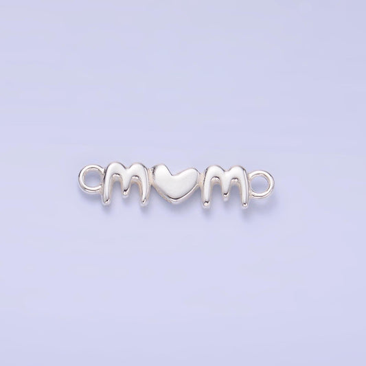 Mini S925 Sterling Silver Mom Charm link connector for bracelet necklace supply for permanent jewelry mother day Charm Inspired SL636