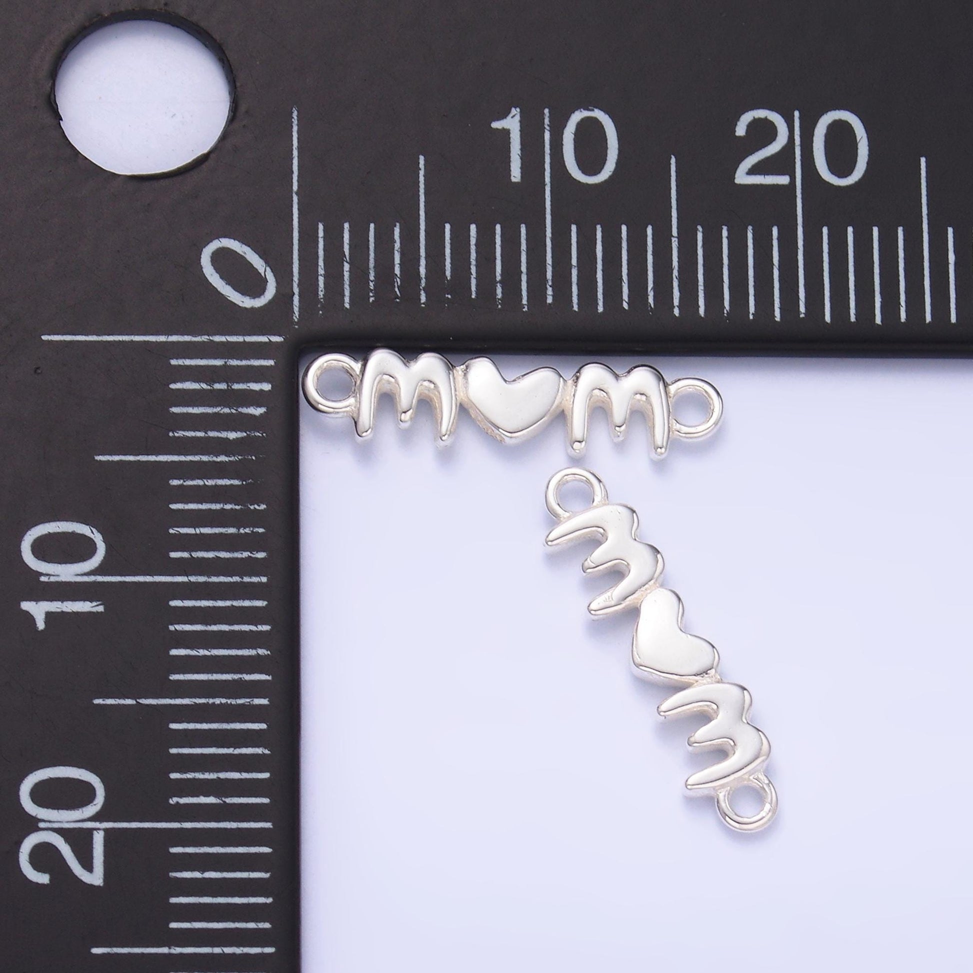 Mini S925 Sterling Silver Mom Charm link connector for bracelet necklace supply for permanent jewelry mother day Charm Inspired SL636