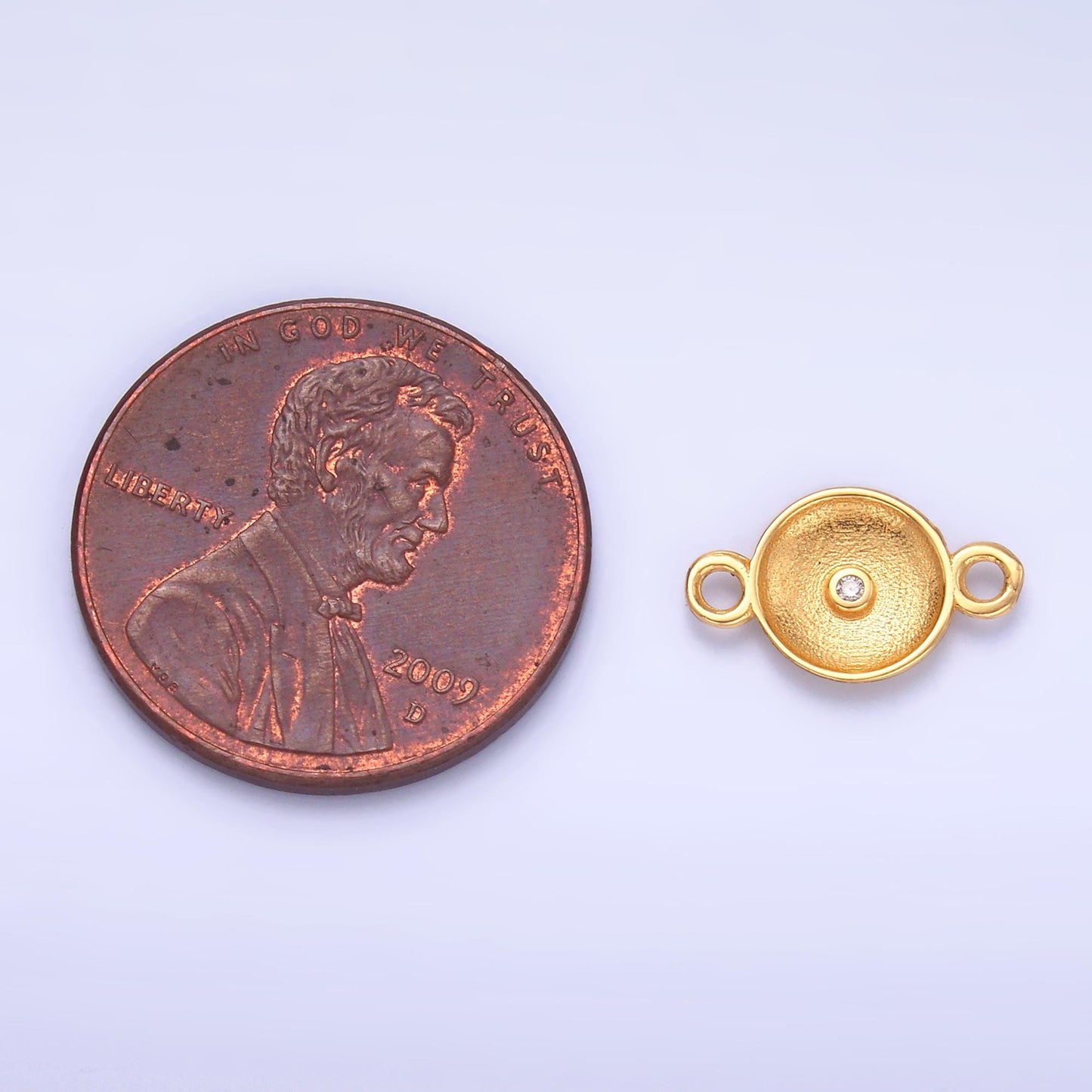 Mini Gold Vermeil Round Cz Charm Connector s925 Sterling Silver Eye Link Connector for Bracelet Necklace Supply for Permanent Jewelry SL627