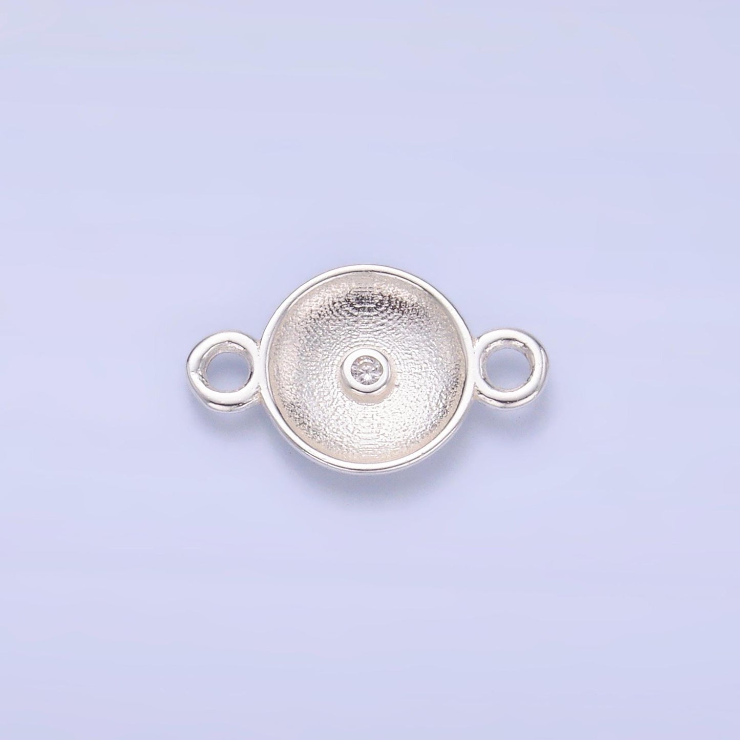 Mini Gold Vermeil Round Cz Charm Connector s925 Sterling Silver Eye Link Connector for Bracelet Necklace Supply for Permanent Jewelry SL627