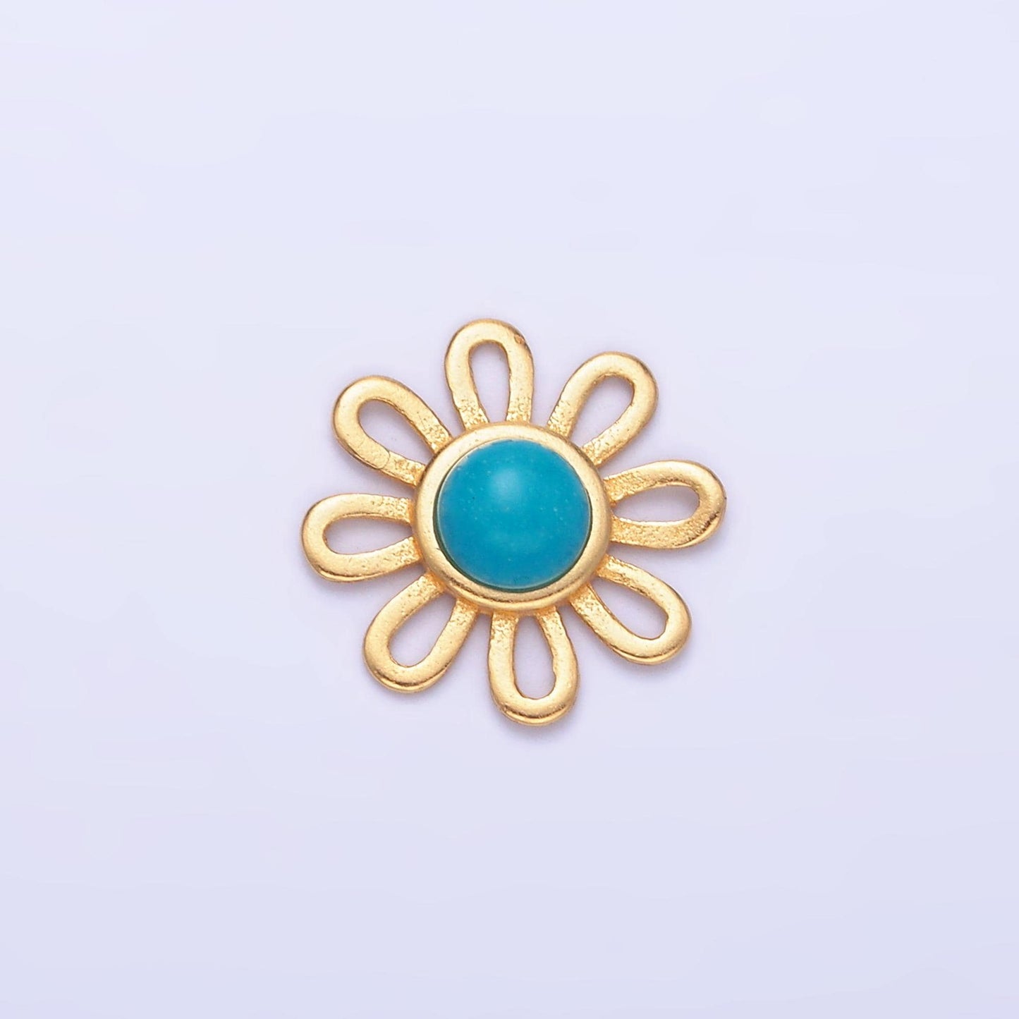 Sterling silver s925 sun flower charm connector for Bracelet with Turquoise Stone | SL-628