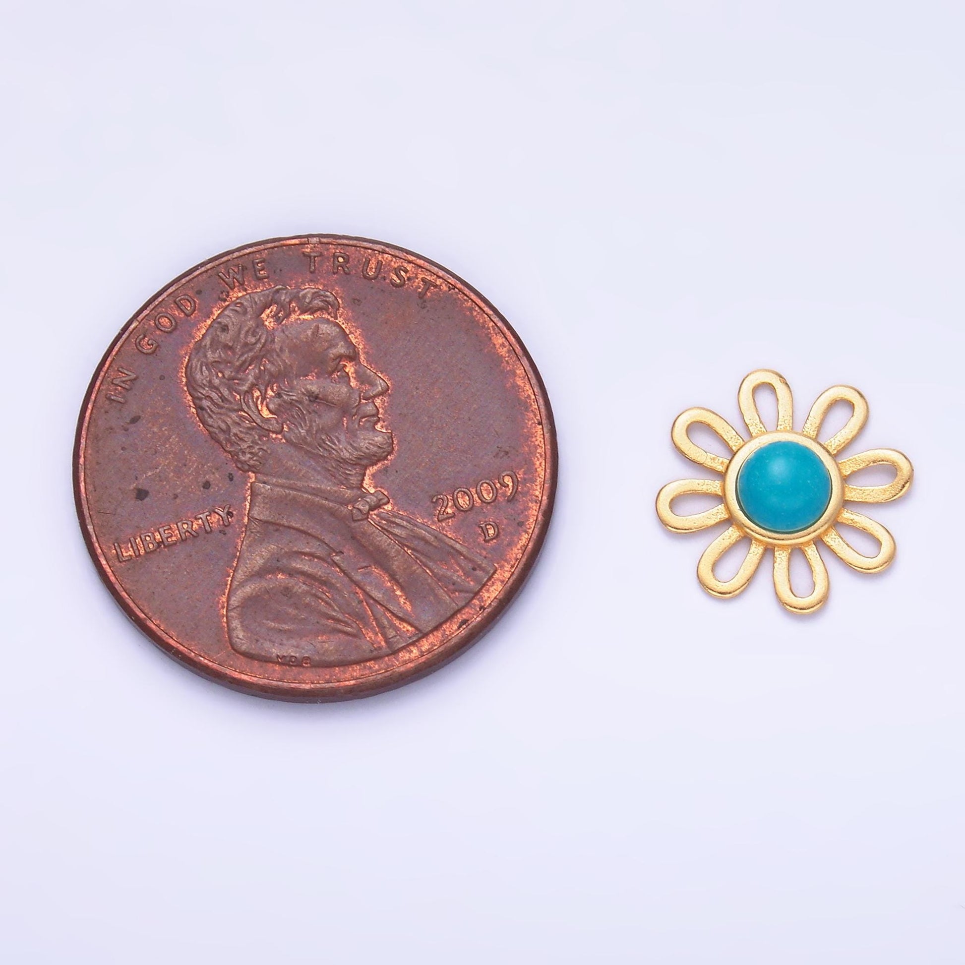 Sterling silver s925 sun flower charm connector for Bracelet with Turquoise Stone | SL-628