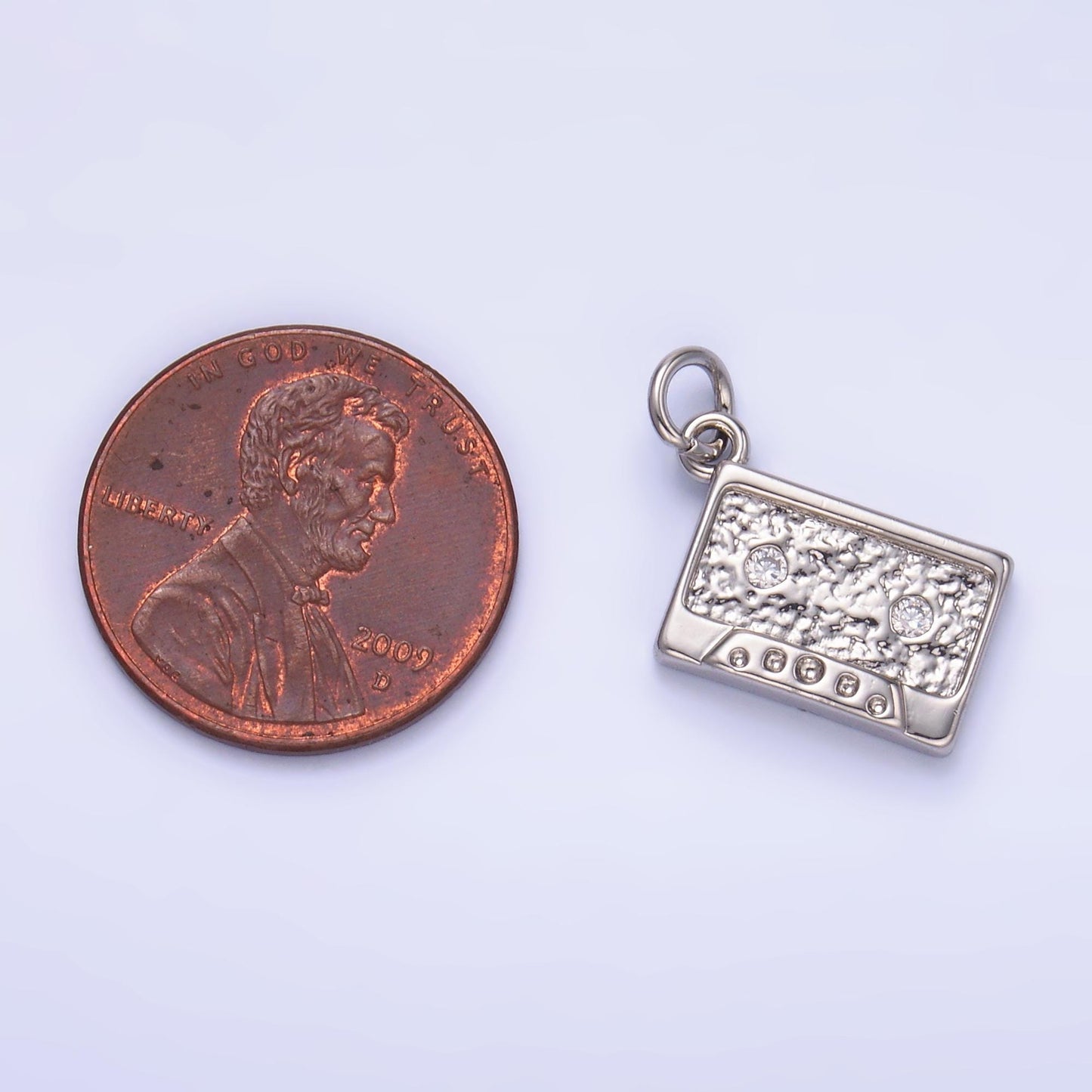 Silver Cassette Tape charm pendant retro boombox charm necklace gift idea gold charm for bracelet necklace W415