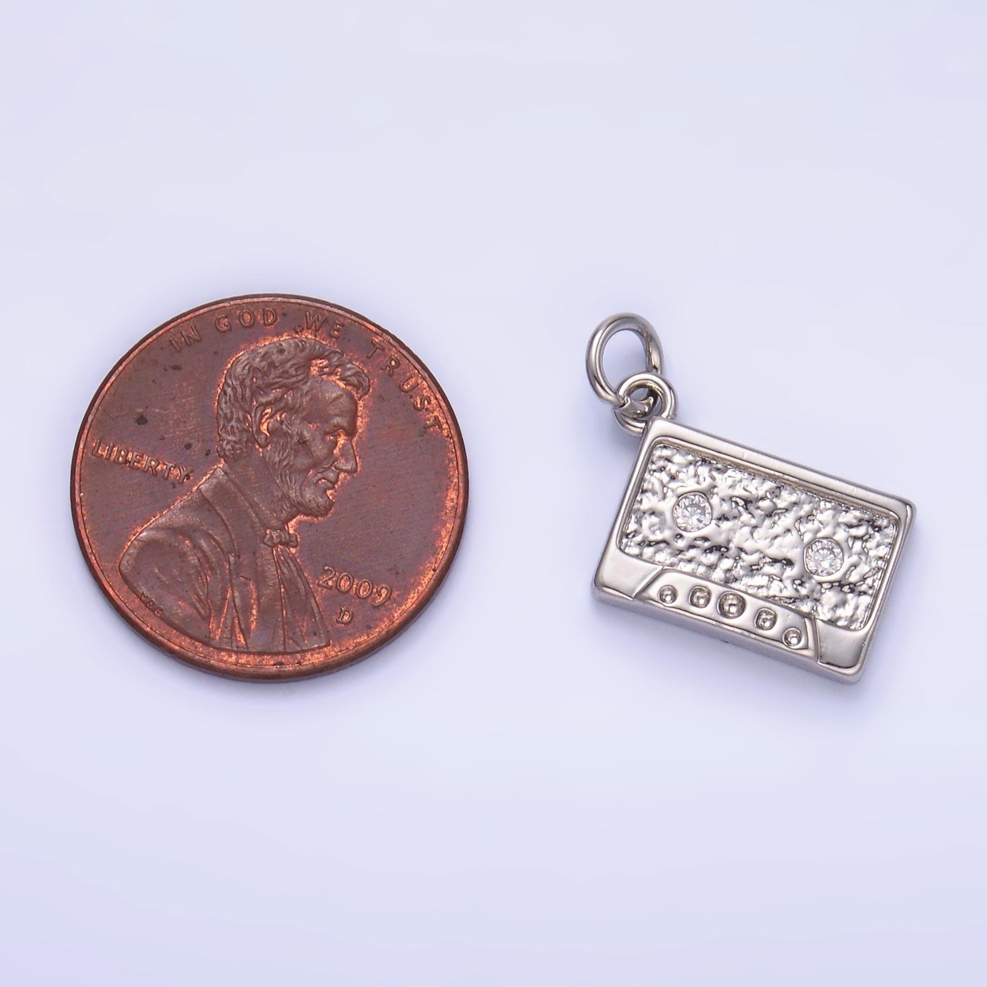 Silver Cassette Tape charm pendant retro boombox charm necklace gift idea gold charm for bracelet necklace W415