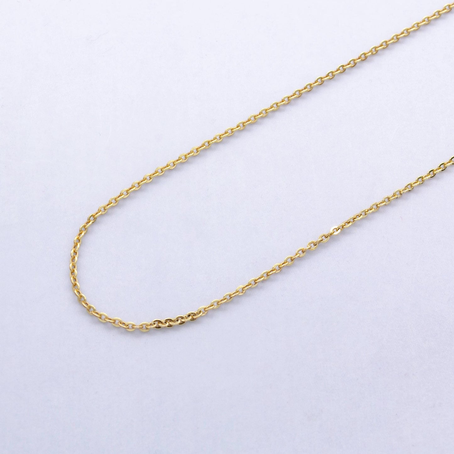 Gold stainless steel 1mm cable chain 16 inch layering minimalist necklace with extender | wa-2417