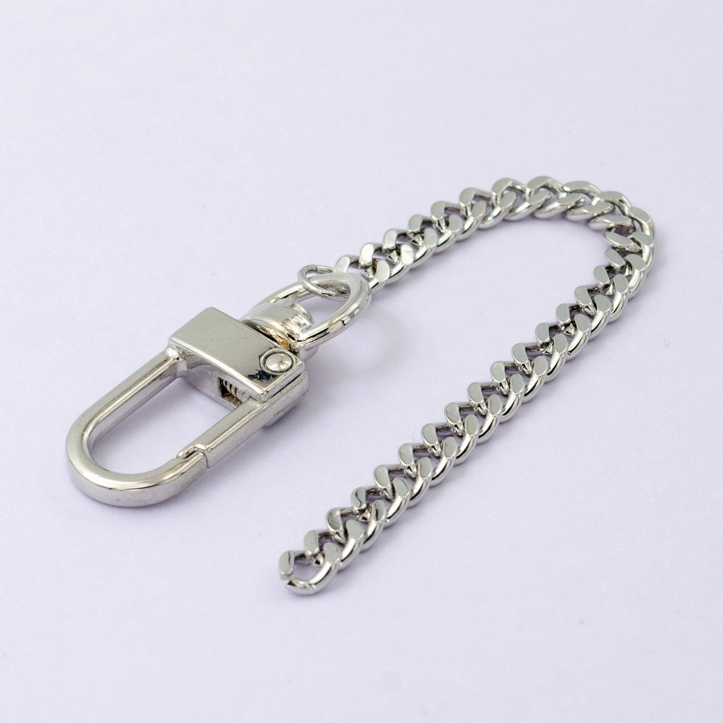 Silver Miami Cuban curb chain 5 inch for Bag Charm Supply DIY Supply for Purse Charm Jewelry Making WA-2745