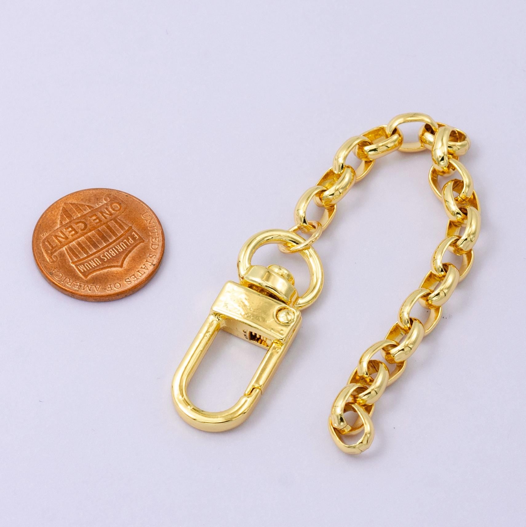 Bold 24k Gold Filled Rolo chain 5 inch for Bag Charm Supply DIY Supply for Purse Charm Jewelry Making WA-2749